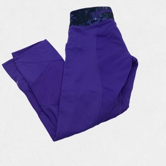 LULULEMON Pace Rival Crop Iris Flower Floral - Picture 5 of 8